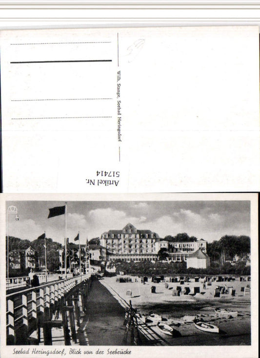517414,Seebad Heringsdorf Blick von d. Seebrücke Strand