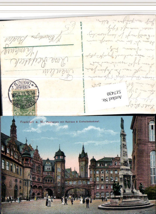 517430,Frankfurt am Main Paulsplatz m. Rathaus u. Einheitsdenkmal
