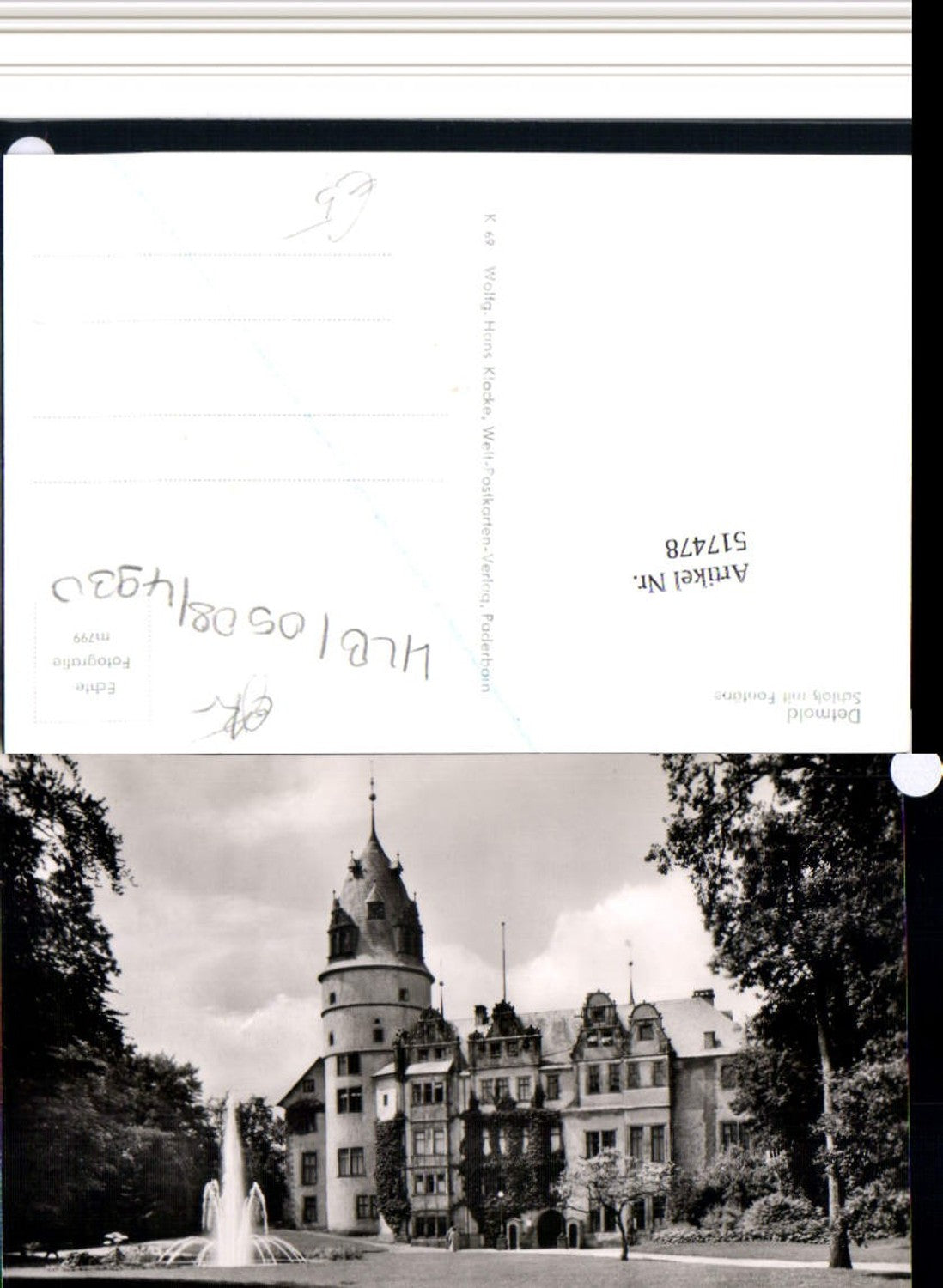 517478,Detmold Schloss m. Fontäne