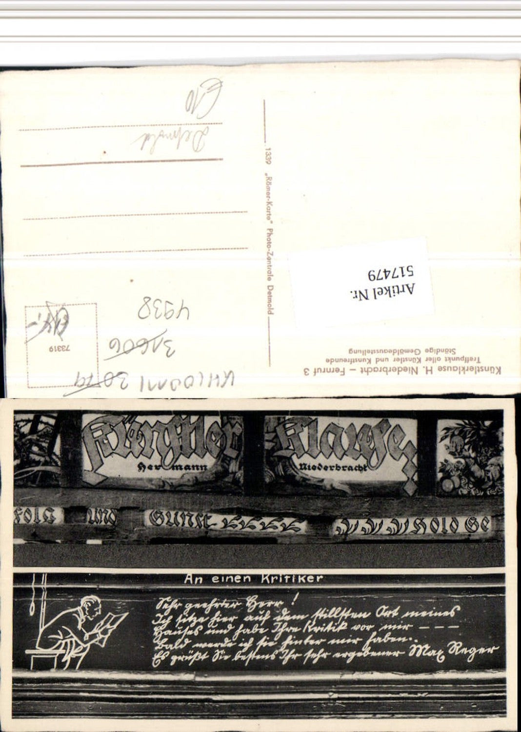 517479,Detmold Künstlerklause H. Niederbracht Detail