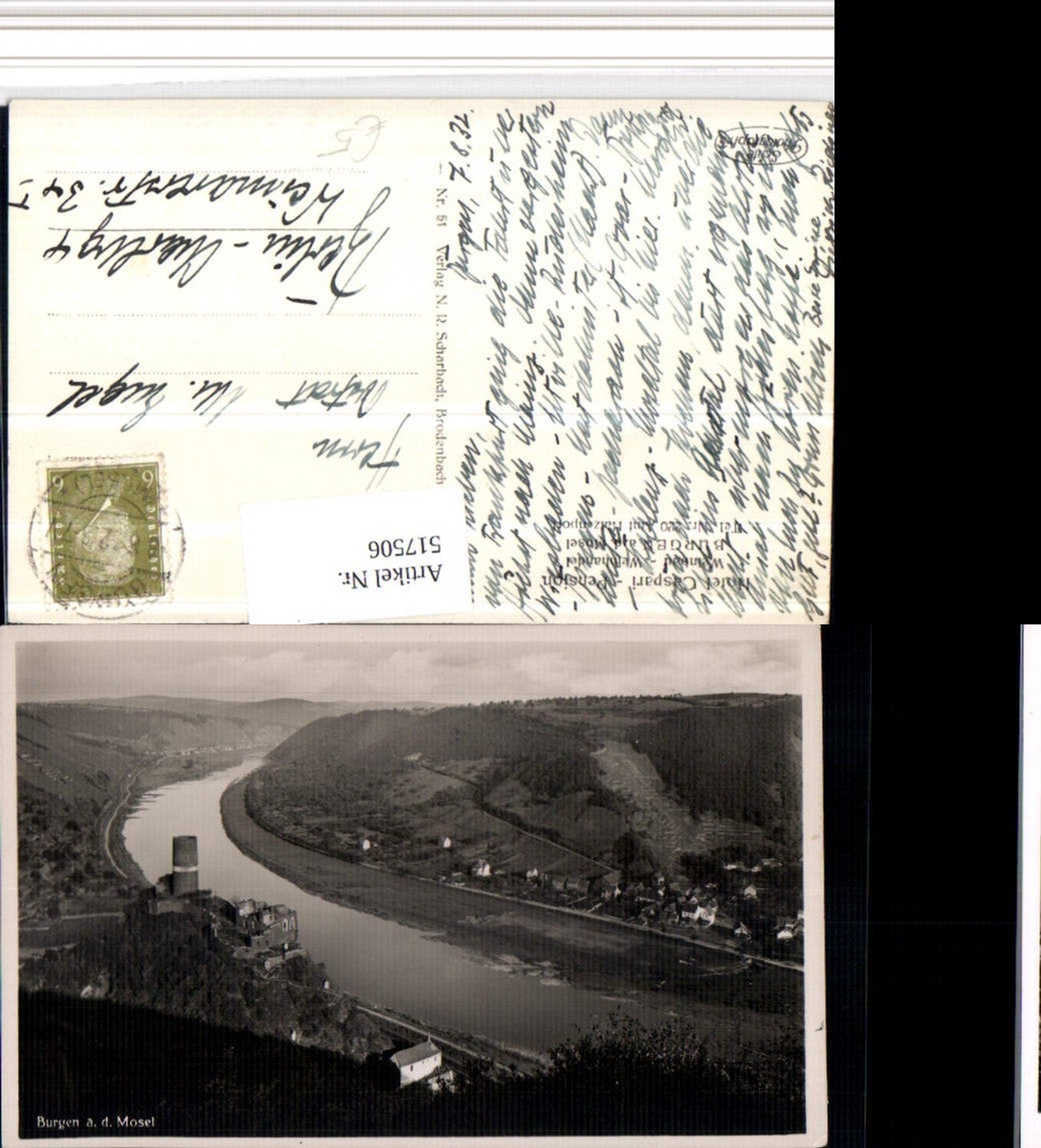 517506,Burgen an d. Mosel Teilansicht Burg Ruine