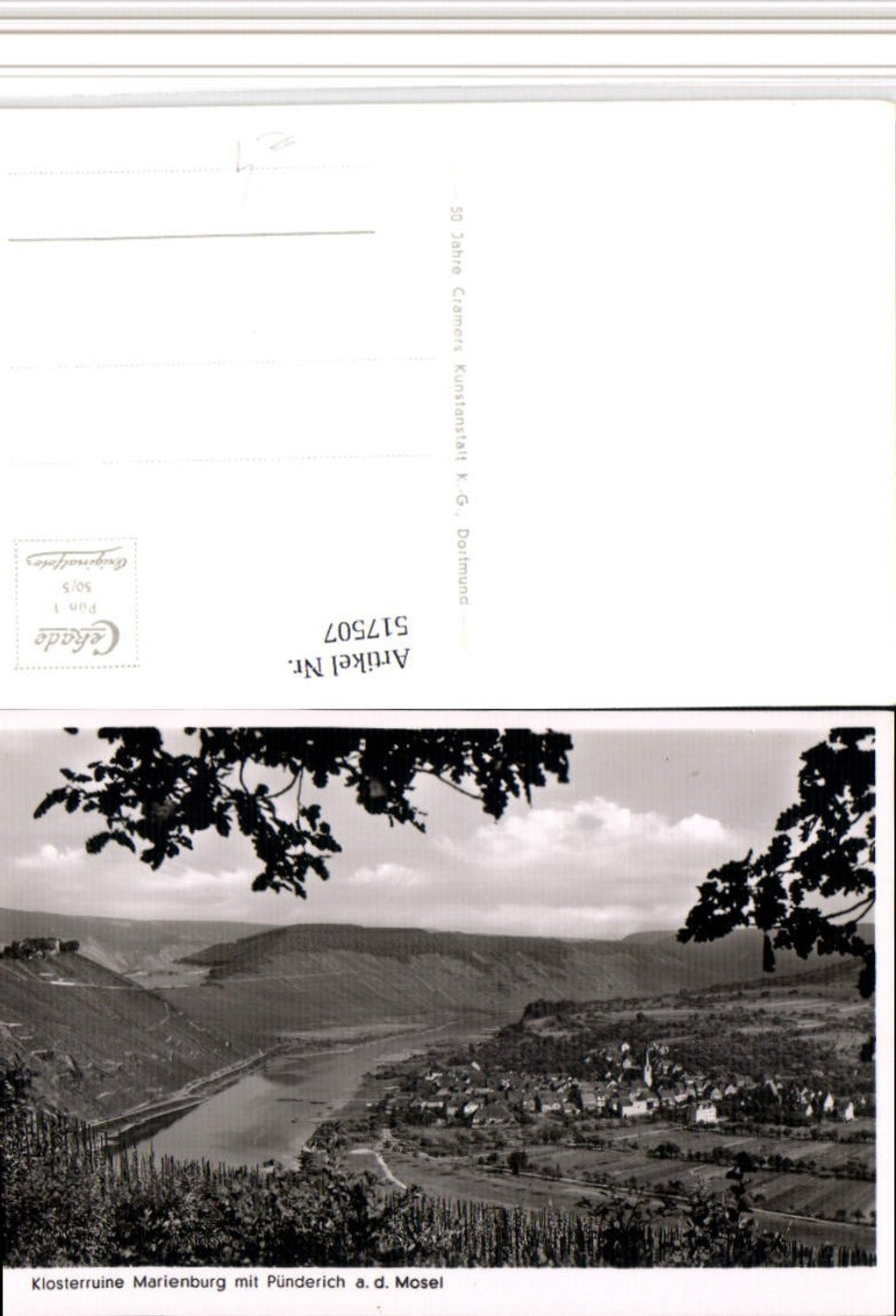 517507,Klosterruine Marienburg m. Pünderich an d. Mosel Totale