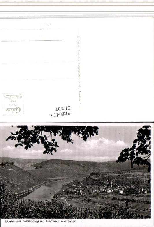517507,Klosterruine Marienburg m. Pünderich an d. Mosel Totale