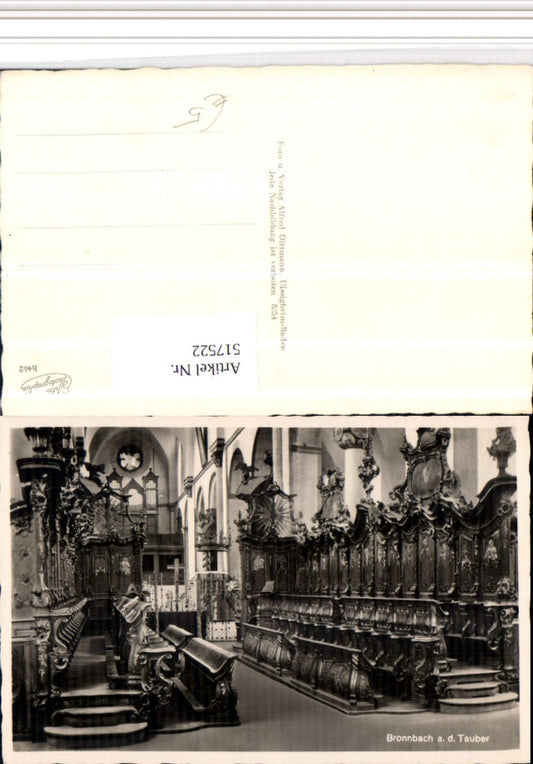 517522, Bronnbach an der Tauber, Church interior view