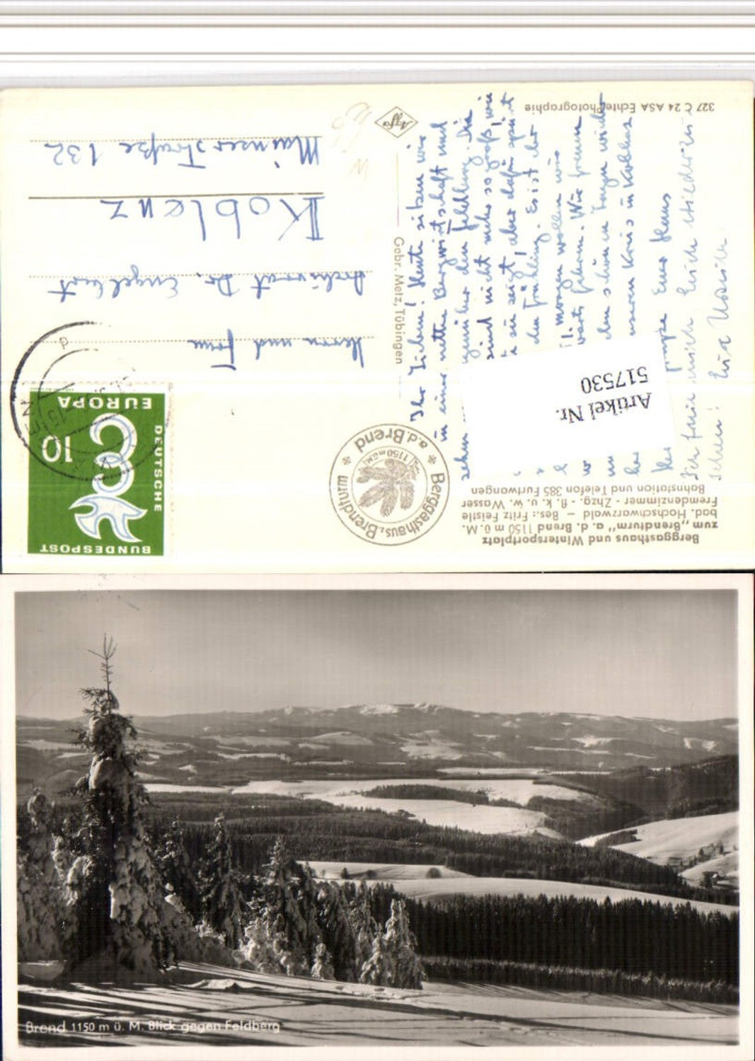 517530,Brend b. Furtwangen Blick geg. Feldberg Winterlandschaft