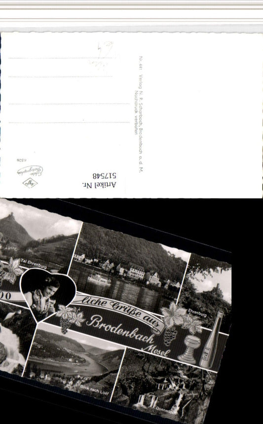 517548,Brodenbach an d. Mosel Totale Ehrenburg Klamm Wein Mehrbildkarte