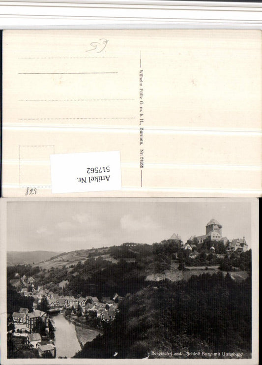 517562,Solingen Bergisch Land Schloss Burg an d. Wupper m. Unterburg