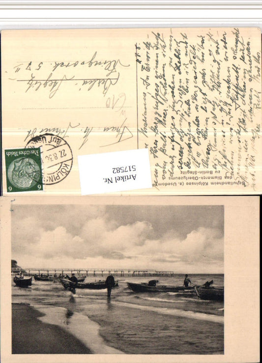 517582,Kölpinsee auf Usedom b. Loddin Strand Boote Steg
