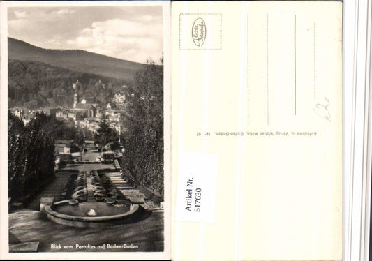 517630, View from Paradise towards Baden-Baden, partial view
