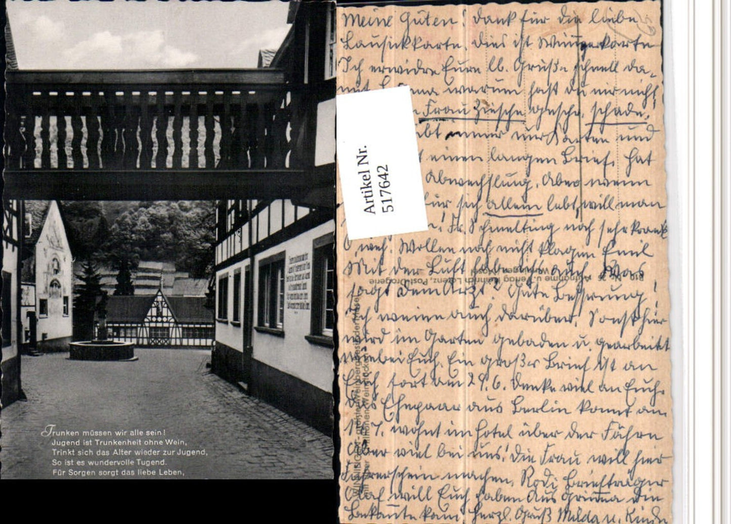 517642,Winningen an d. Mosel Weinhof Brücke Spruch