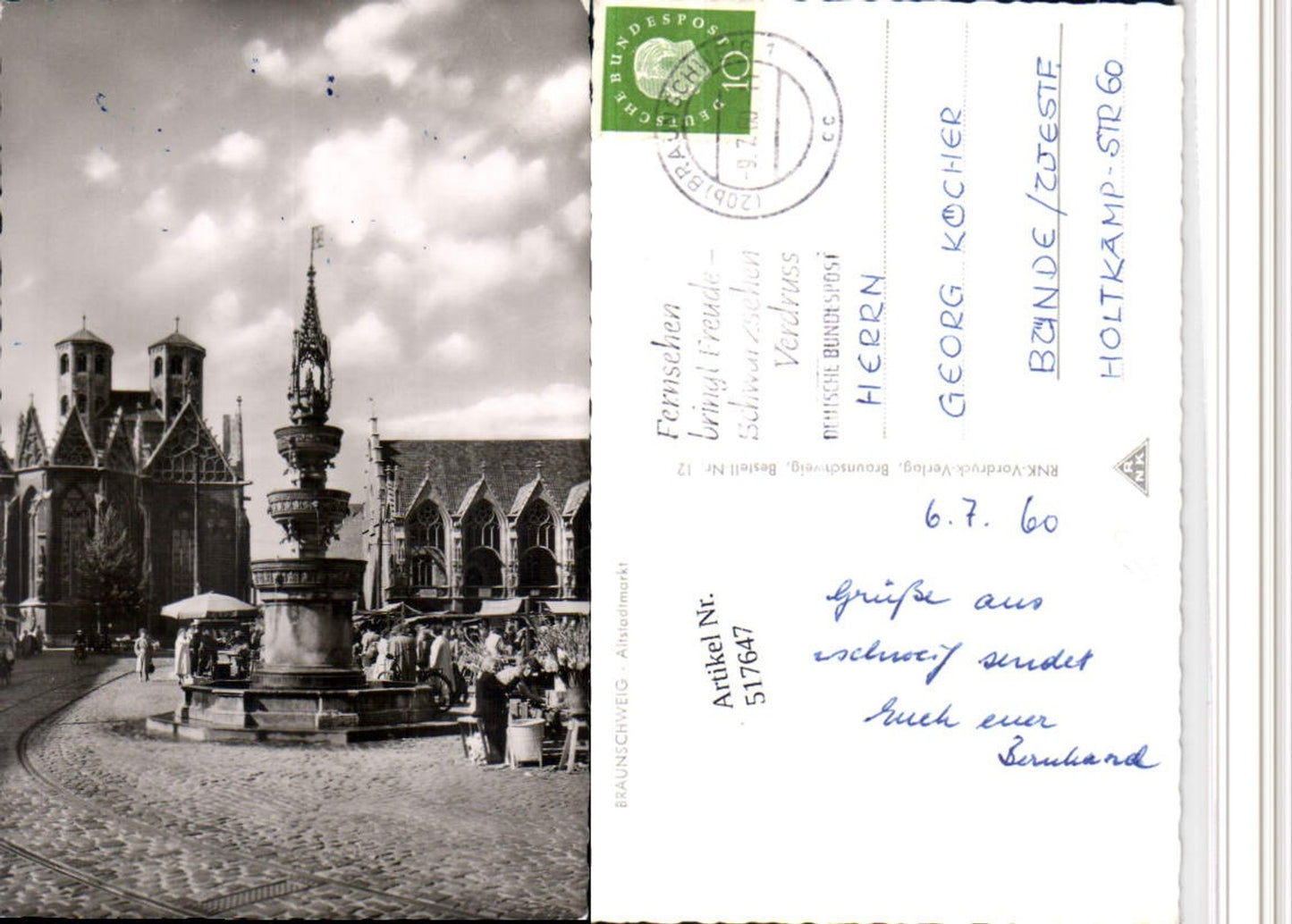 517647,Braunschweig Altstadtmarkt Brunnen Kirche