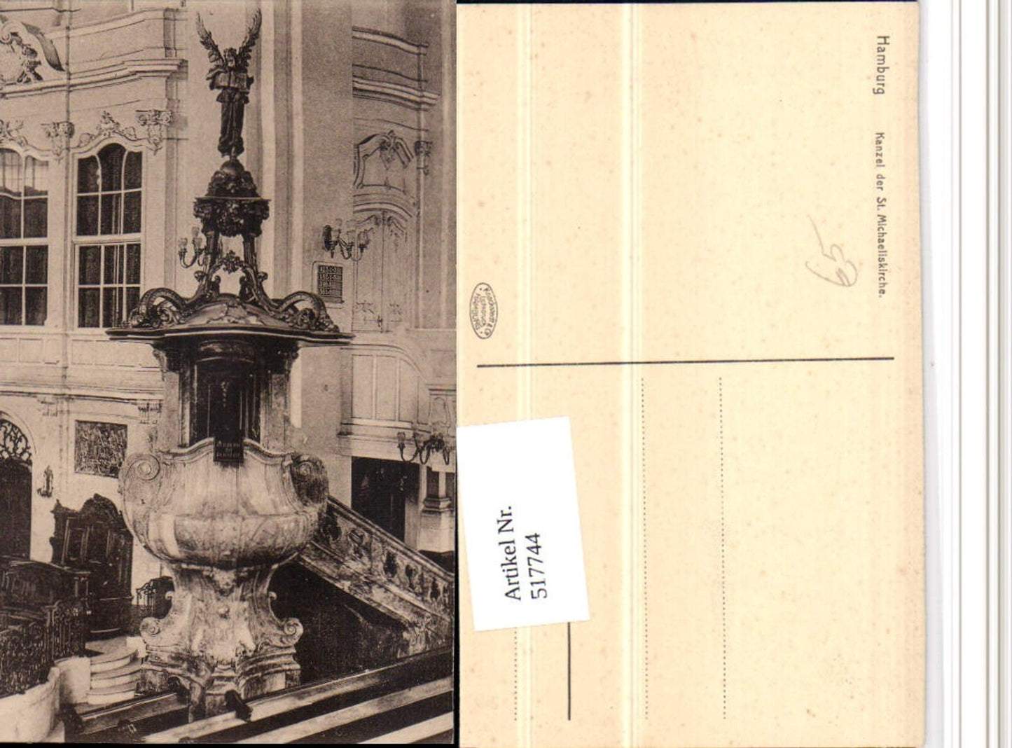 517744,Hamburg St. Michaeliskirche Kirche Kanzel