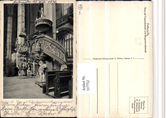 517752,Freiberg in Sachsen Dom Kirche Tulpenkanzel Bergmannskanzel