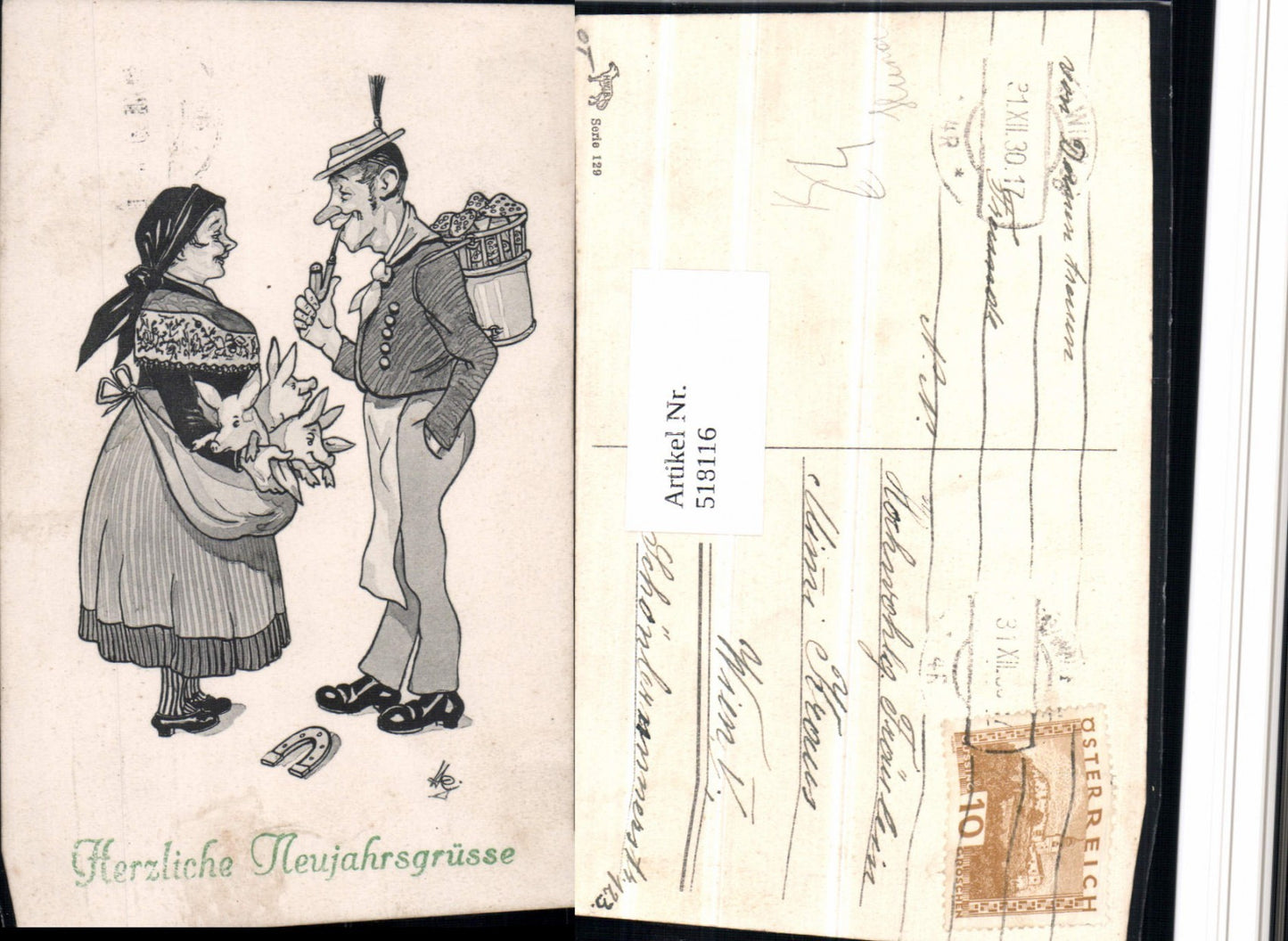 518116,Scherz Humor Neujahr Frau Schweine Mann Pfeife