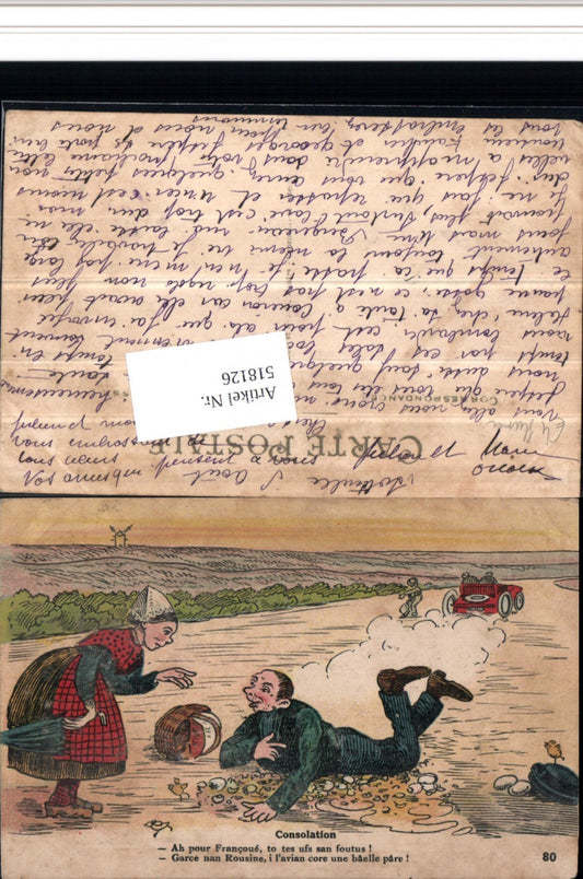 518126,Scherz Humor Auto Küken Mann stürzt