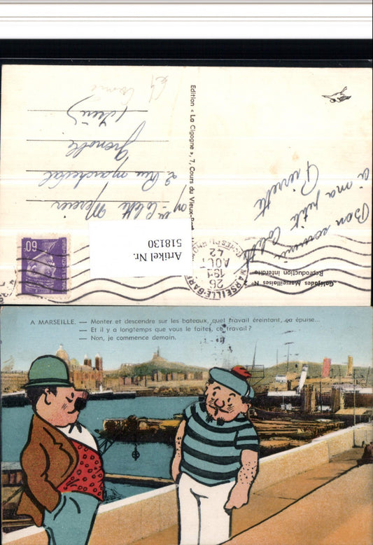 518130,Scherz Humor Marseille Matrose Mann Hafen Comic