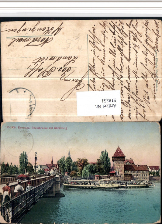 518251, Konstanz Rhine Bridge Bridge with Rhine Trail Steamer