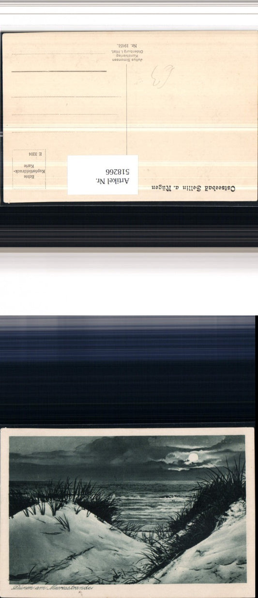 518266,Ostseebad Sellin auf Rügen Dünen am Meeresstrande Mondschein