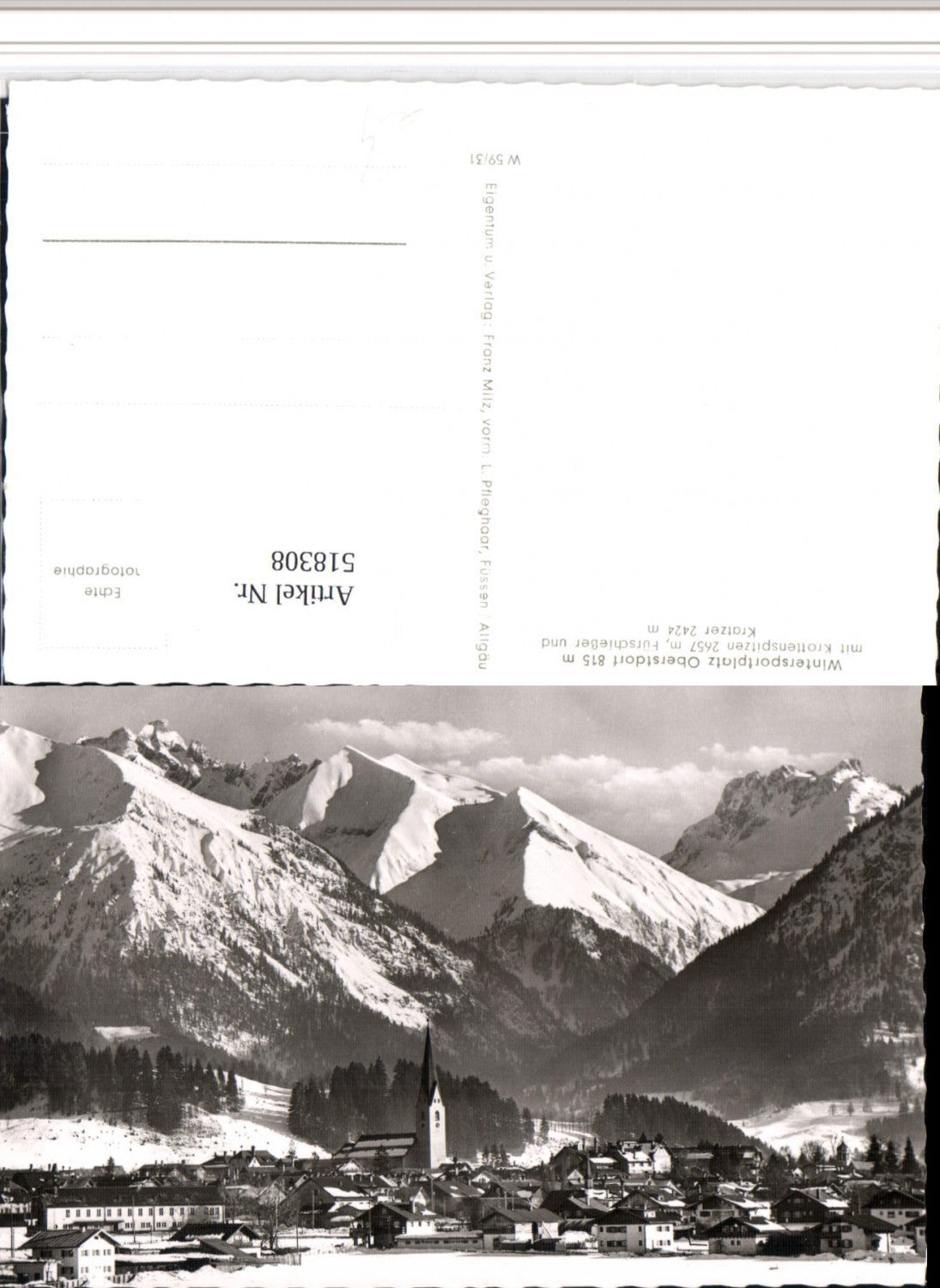 518308,Oberstdorf Totale m. Krottenspitzen Bergkulisse Winterbild
