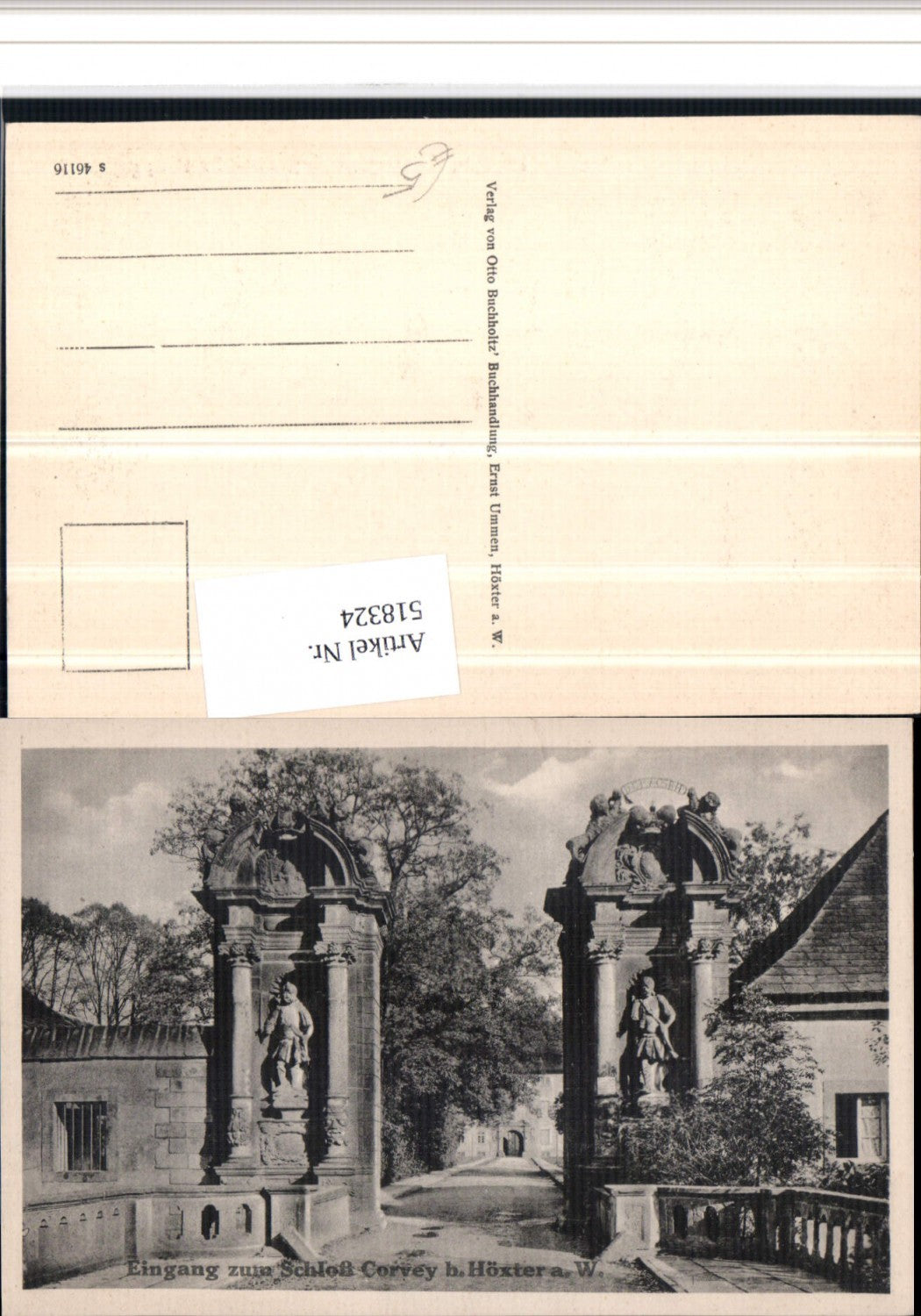 518324,Eingang zum Schloss Corvey b. Höxter