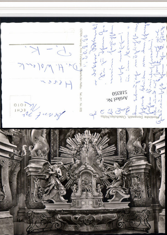 518350,Osterhofen Pfarrkirche Kirche Damenstift Innenansicht Altar