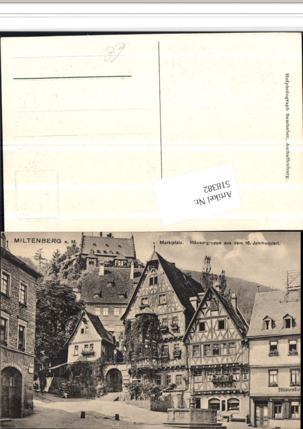 518382,Miltenberg Marktplatz Brunnen Häuser Erker