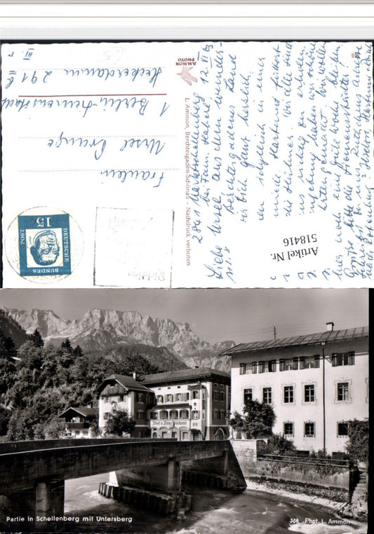 518416,Schellenberg Bäckerei Brücke m. Untersberg Bergkulisse