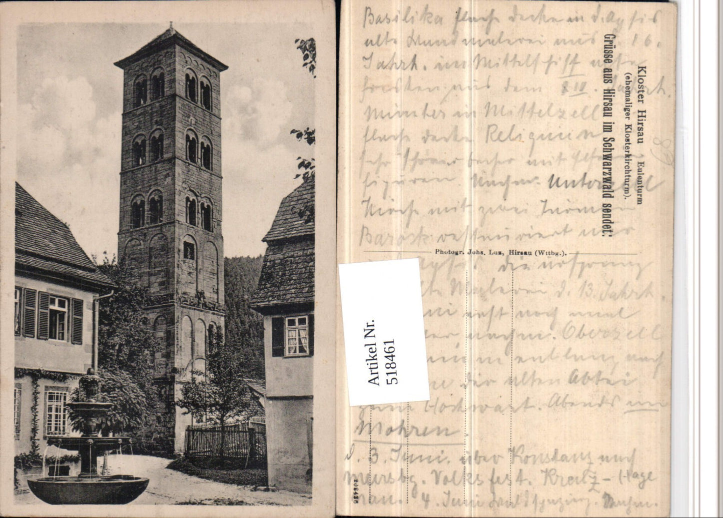 518461,Hirsau im Schwarzwald Kloster Turm Brunnen