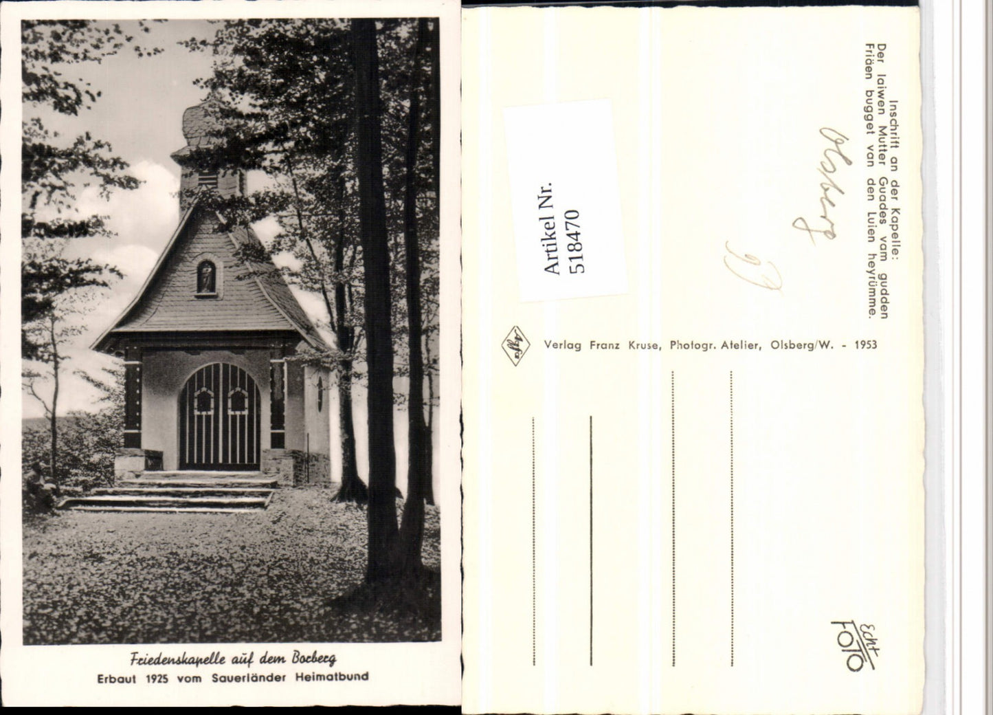 518470,Borberg b. Petersborn Friedenskapelle Kapelle