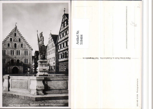 518484, Bad Mergentheim Town Hall with Milkling Fountain