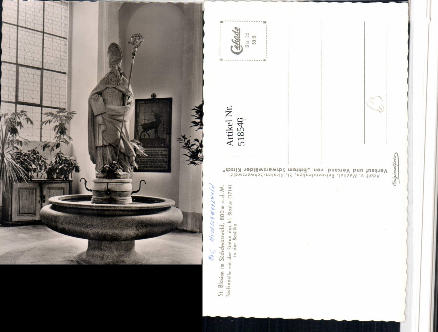 518540,St. Blasien im Schwarzwald Taufkapelle Statue