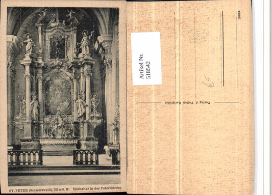 518542, St. Peter in the Black Forest, St. Peter's Church, High Altar