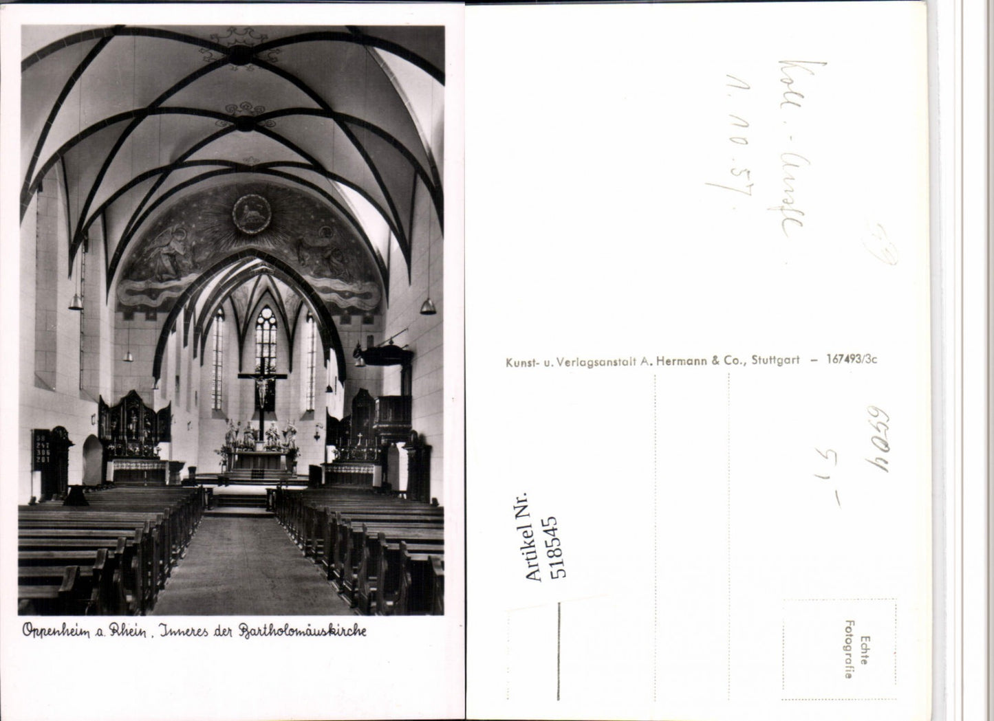 518545,Oppenheim am Rhein Bartholomäuskirche Kirche Innenansicht