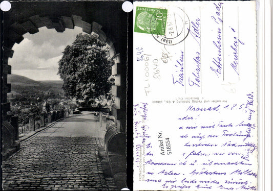 518554,Kronach Blick durch das Festungstor auf die Stadt