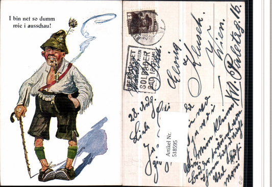 518595,Künstler AK Exzentriker Pfeife Hut Type Humor Rauchen