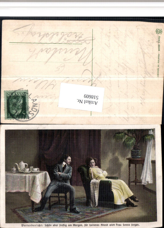 518609,Künstler AK Wetterbericht Kaffeekanne Liebe