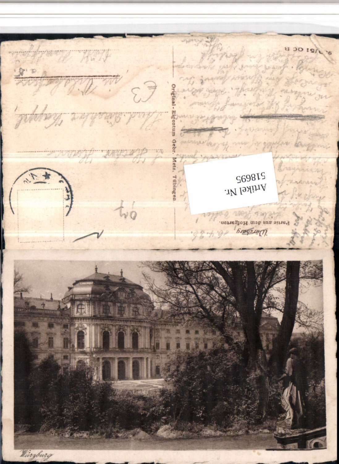 518695,Würzburg Partie aus dem Hofgarten Schloss