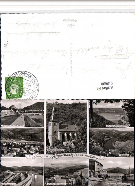 518698,Heimbach in d. Eifel Kirche Talsperre Kloster Mehrbildkarte