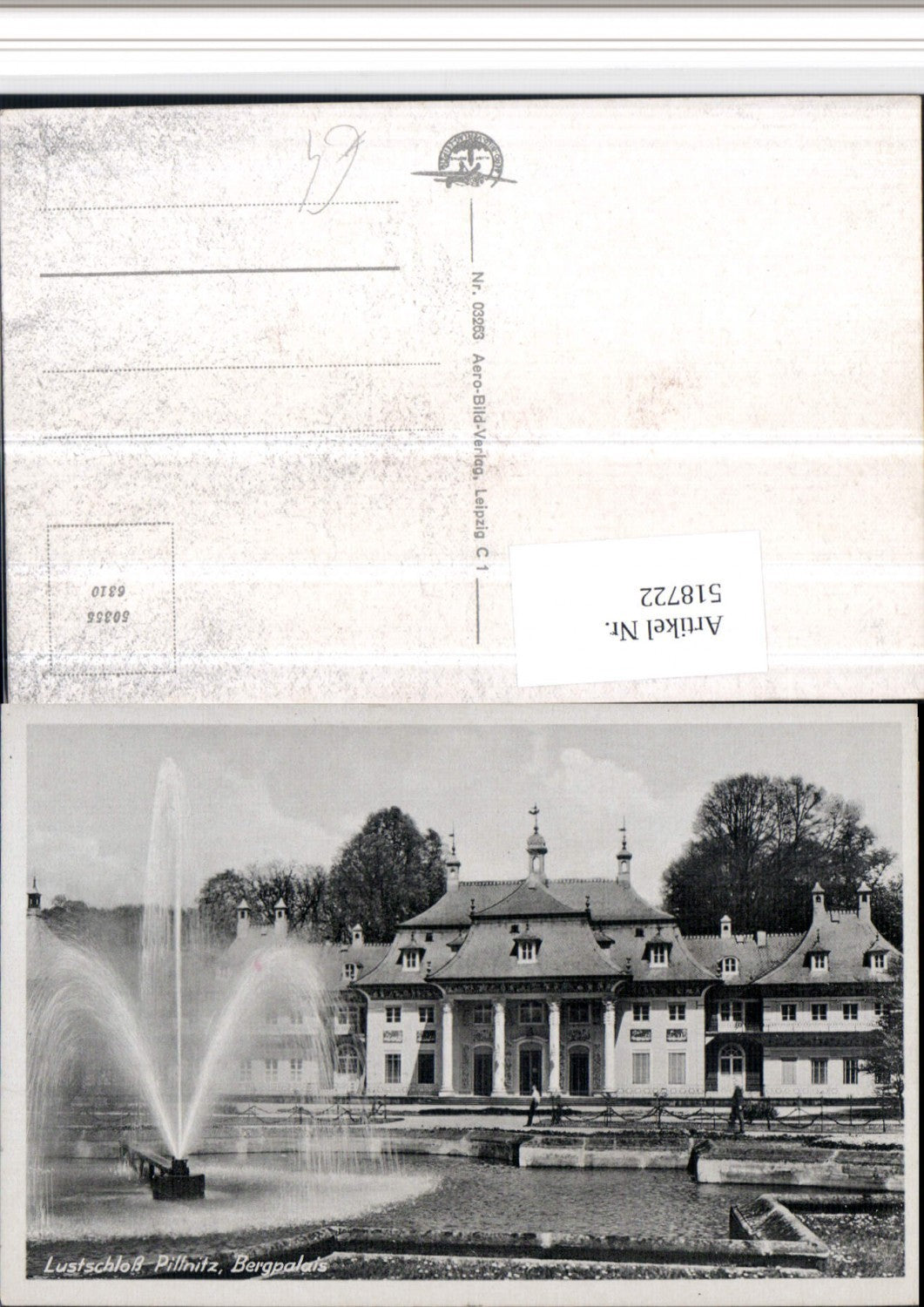 518722,Dresden Schloss Pillnitz Bergpalais Fontäne