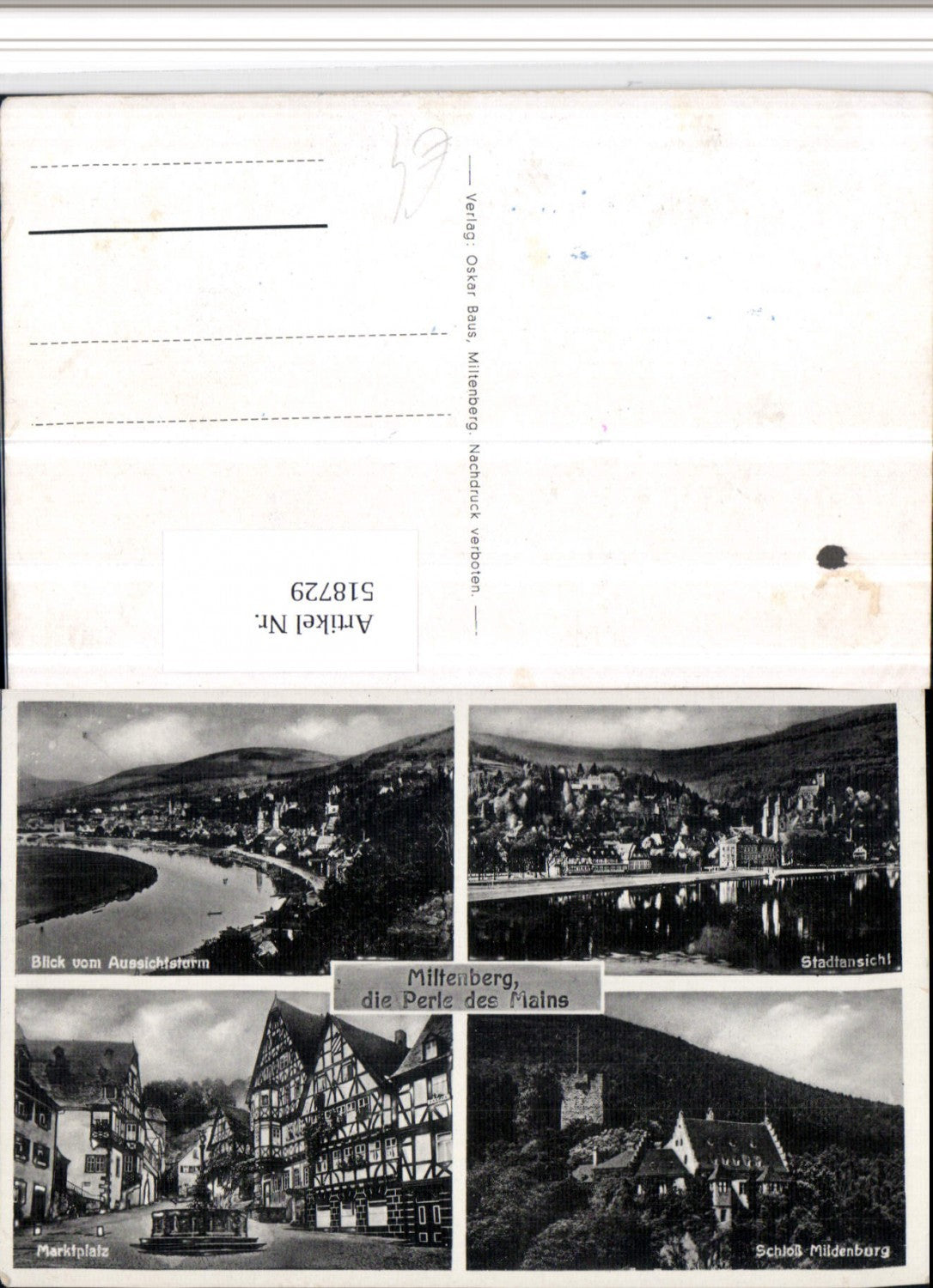 518729,Miltenberg am Main Totale Schloss Marktplatz Mehrbildkarte