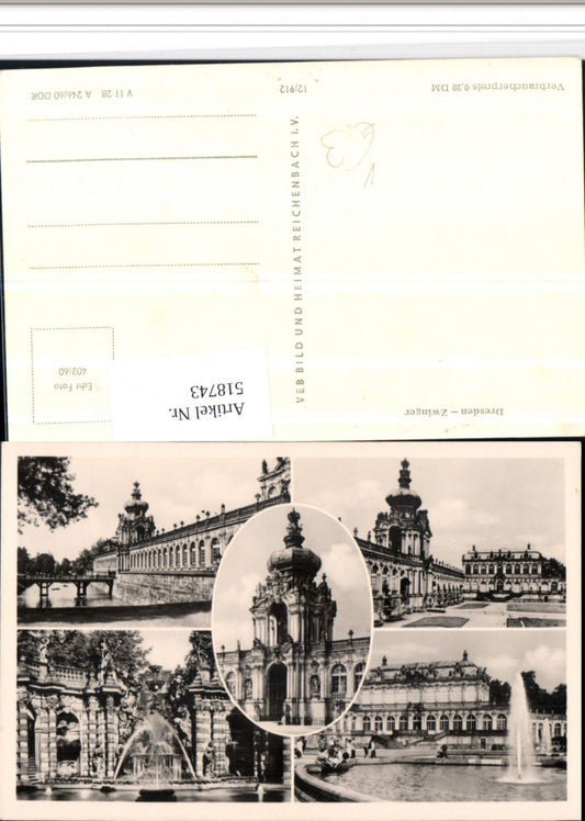 518743,Dresden Zwinger Mehrbildkarte pub VEB