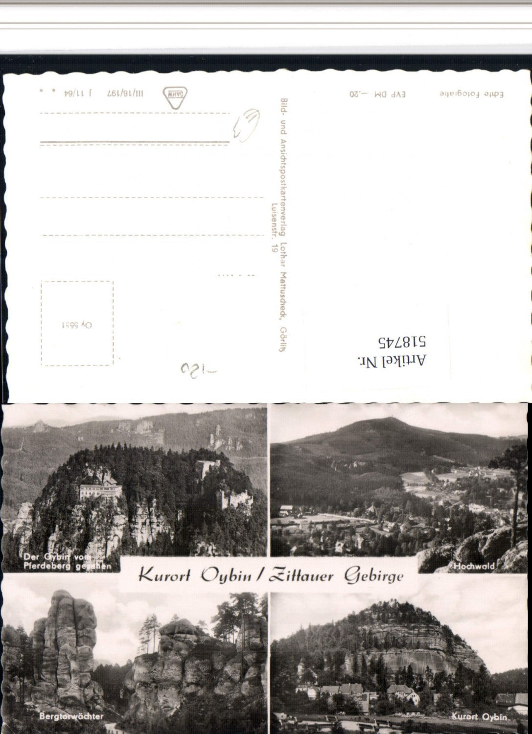 518745,Oybin Totale Berg Hochwald Felsen Mehrbildkarte