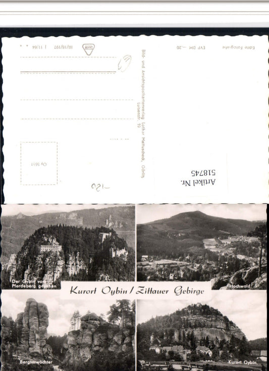 518745,Oybin Totale Berg Hochwald Felsen Mehrbildkarte