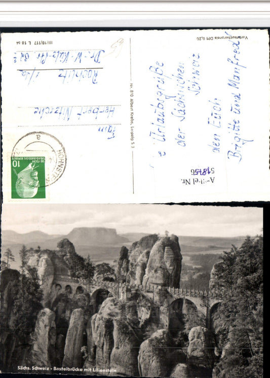 518756,Sächsische Schweiz Basteibrücke b. Rathen m. Lilienstein