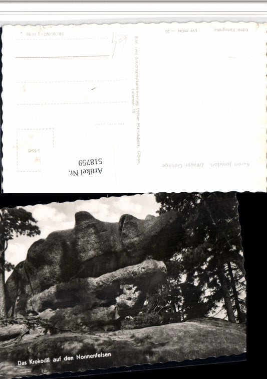 518759,Jonsdorf Krokodil auf den Nonnenfelsen Felsen
