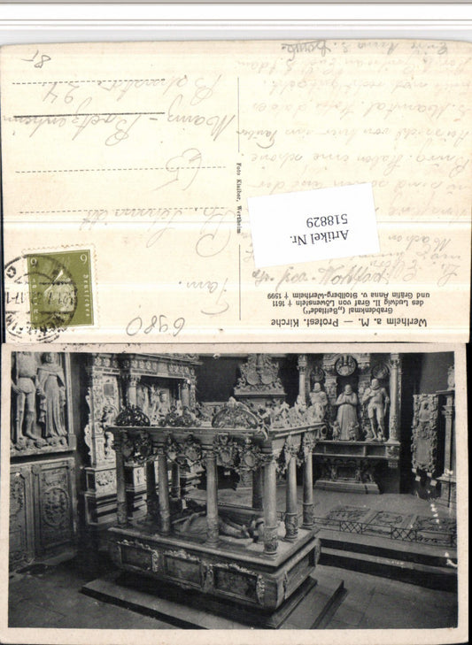 518829, Wertheim am Main Church Gravestone Bed drawer