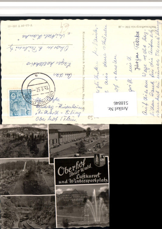 518846, Oberhof in Thuringia, Total ski jump, railway, multi-view postcard