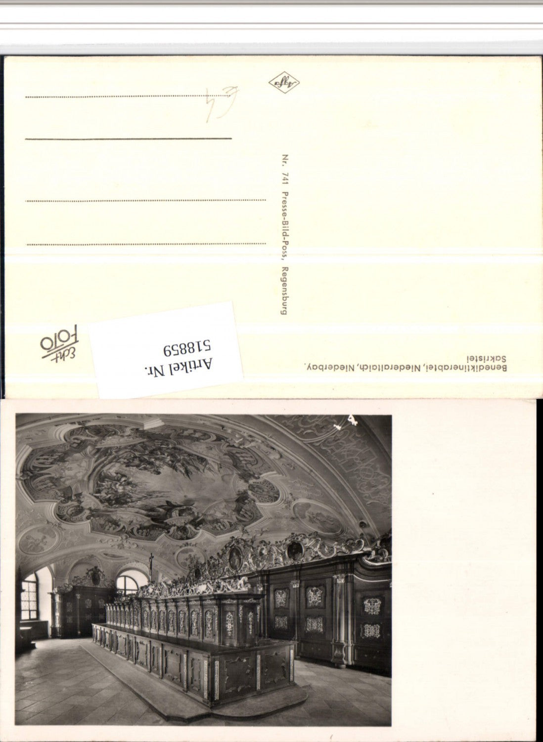 518859,Abtei Kloster Niederaltaich Sakristei Innenansicht
