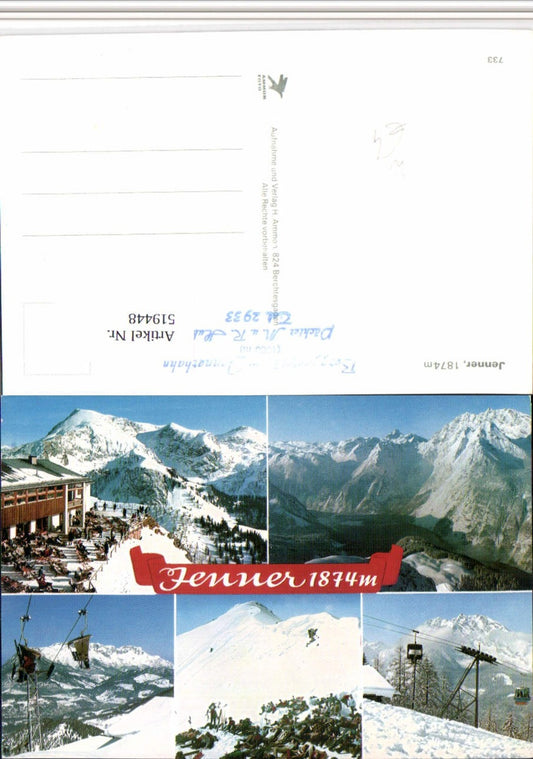 519448,Jenner b. Berchtesgaden Seilbahn Sessellift Mehrbildkarte