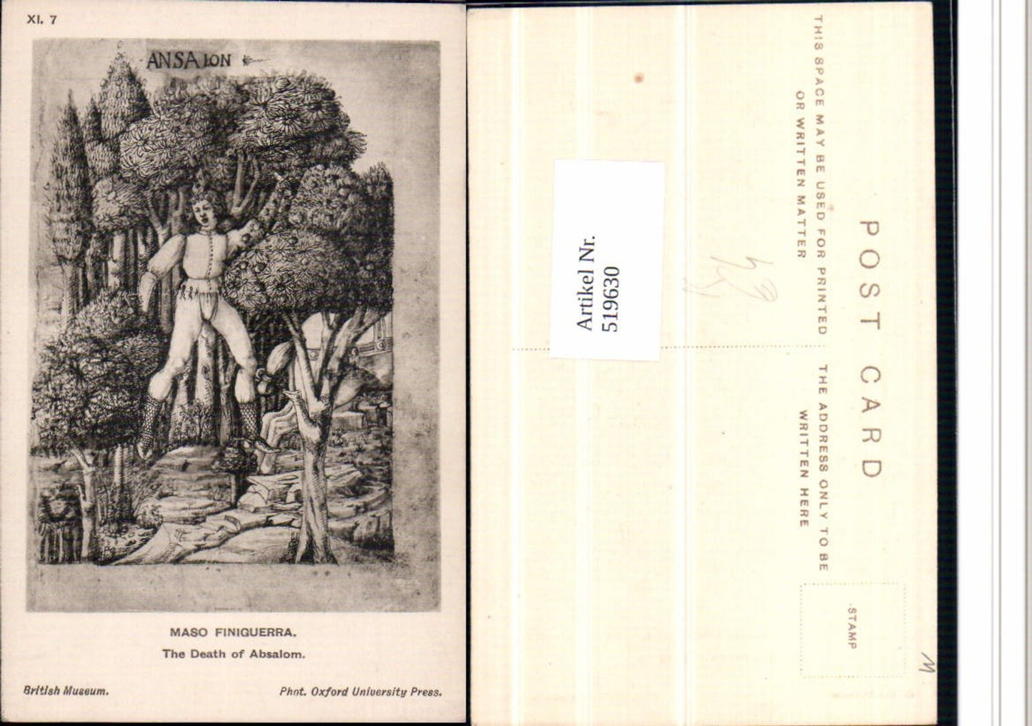 519630,Künstler AK Maso Finiguerra Death of Absalom